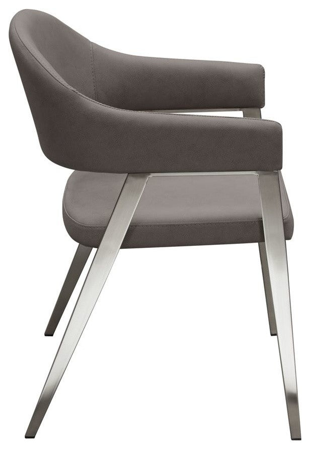 Diamond Sofa Adele Dining/Accent Chairs, Gray Leatherette, Set of 2