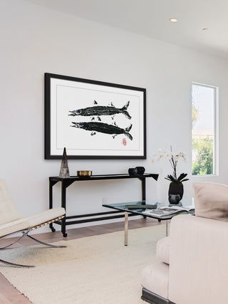 "Barracuda Twins" Framed Painting Print, 30"x20"