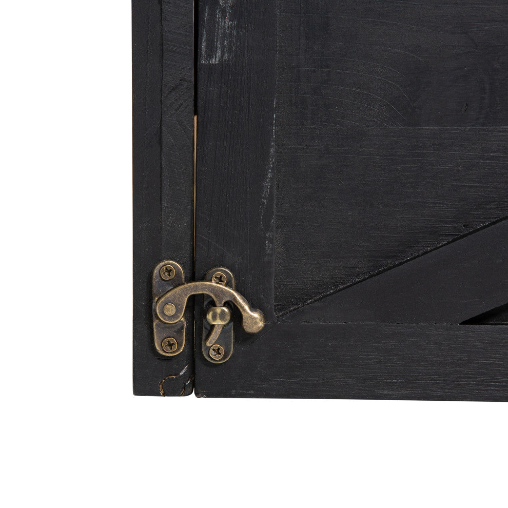 Washed Wooden Tree Collar, Black, 26"lx26"w