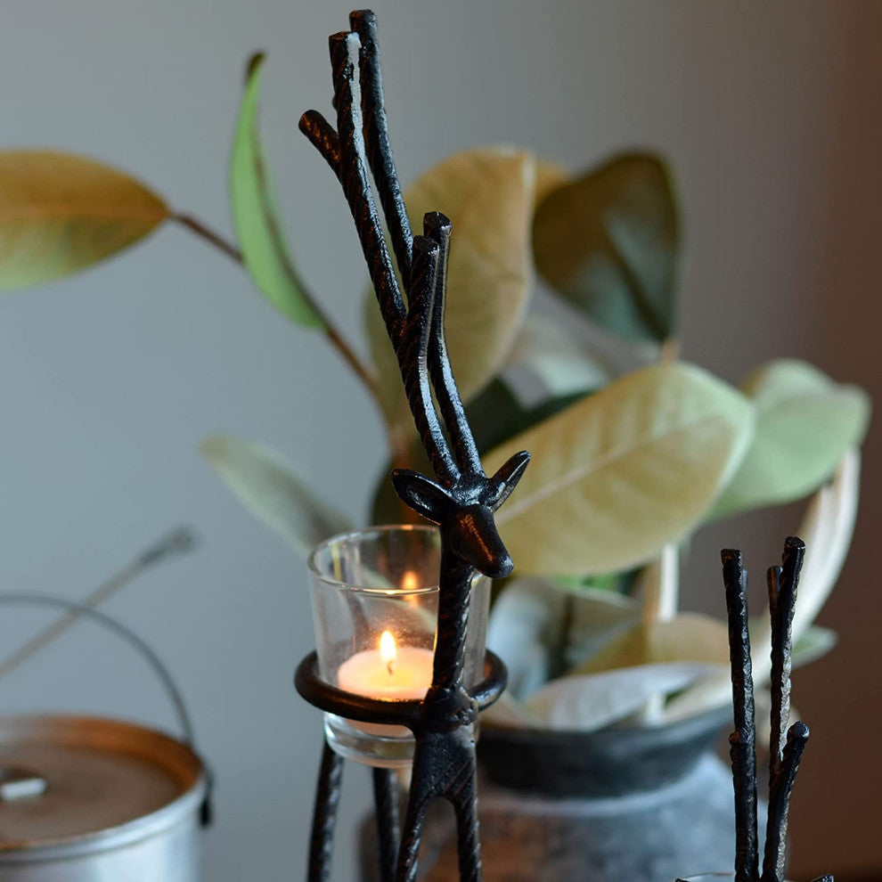3 Piece Alpine Deer Tea Light Holders