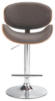 Marana Adjustable Height Gas Lift Bar Stool In Distressed Brown Faux Leather