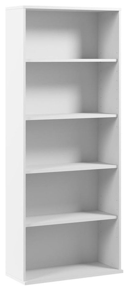Hustle Tall 5 Shelf Bookcase in White - Engineered Wood
