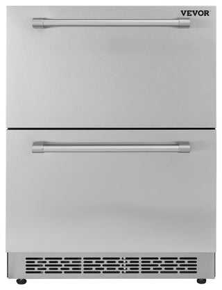 VEVOR Undercounter Refrigerator 24" Built-in 2 Drawer Refrigerator Fridge SUS
