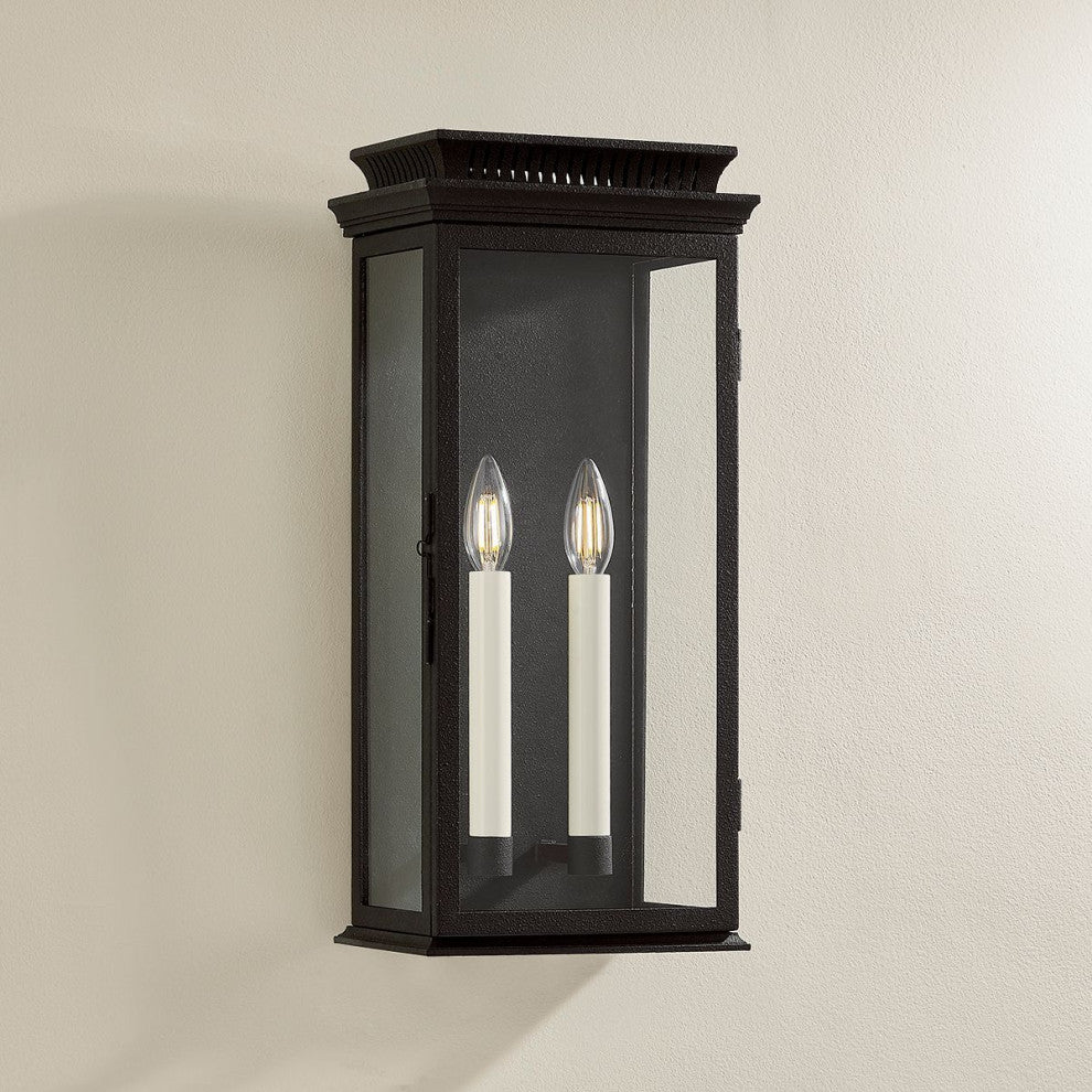 Louie Exterior Wall Sconce, Forged Iron