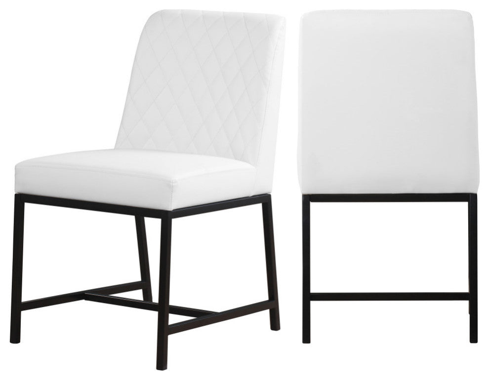 Bryce Faux Leather Upholstered Dining Chair, Set of 2, White