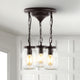 Gaines 11" 3-Light Farmhouse Mason Jar LED Semi Flush Mount, Oil Rubbed Bronze