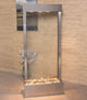 Harmony River Center Mount Water Fountain, Clear Glass, Stainless Steel, Lit Hoo