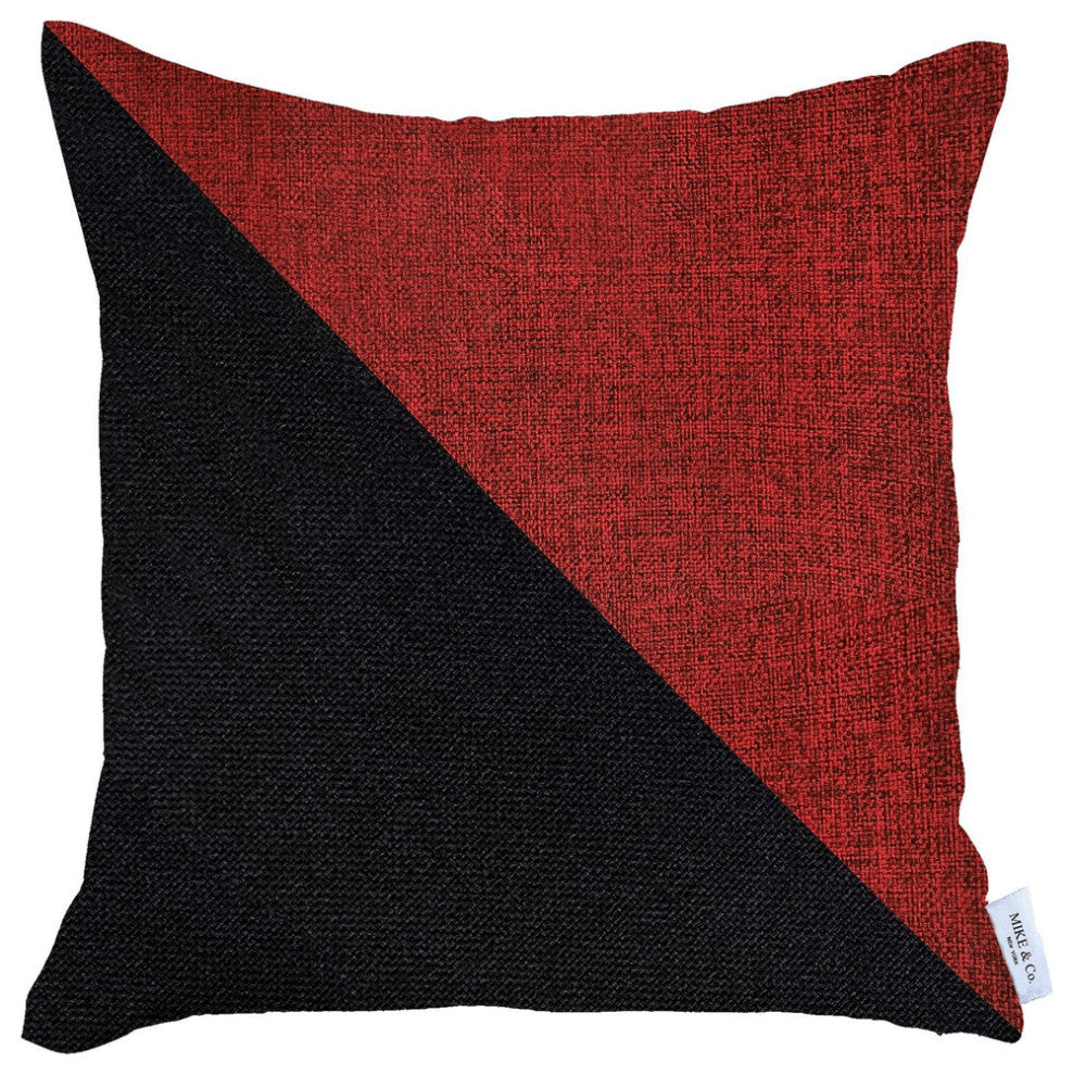 Red and Black Diagonal Decorative Throw Pillow