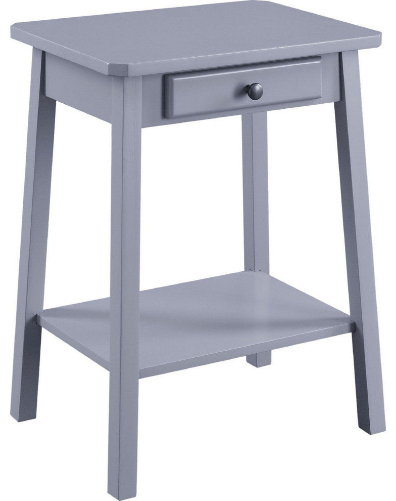 Benzara BM250306 MDF Accent Table With 1 Drawer and Open Shelf, Gray