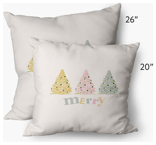 Merry Trees Decorative Throw Pillow, Multi-Soft, 14"x20"