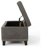 GDF Studio Carl Traditional Microfiber Storage Ottoman, Slate/Dark Brown
