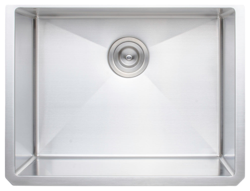 Wells Sinkware Handcrafted 16-gauge Single Stainless Steel Kitchen Sink Package