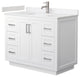 42"SGL Vanity White, Light-Vein Carrara Cult. Marble Top, Sink, Nickel Trim