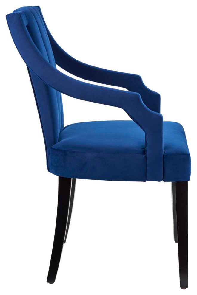 Virtue Performance Velvet Dining Chairs, Set of 2, Navy