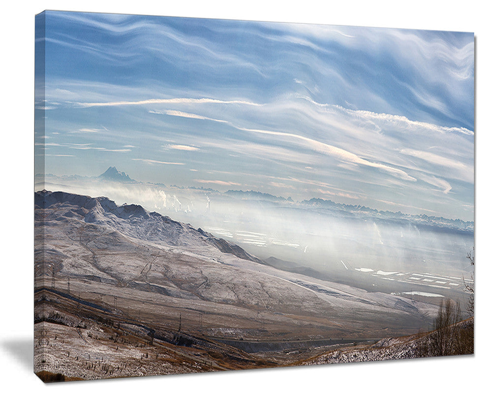 "Winter Mountains in Caucasus" Oversized Beach Canvas Artwork, 40"x30"