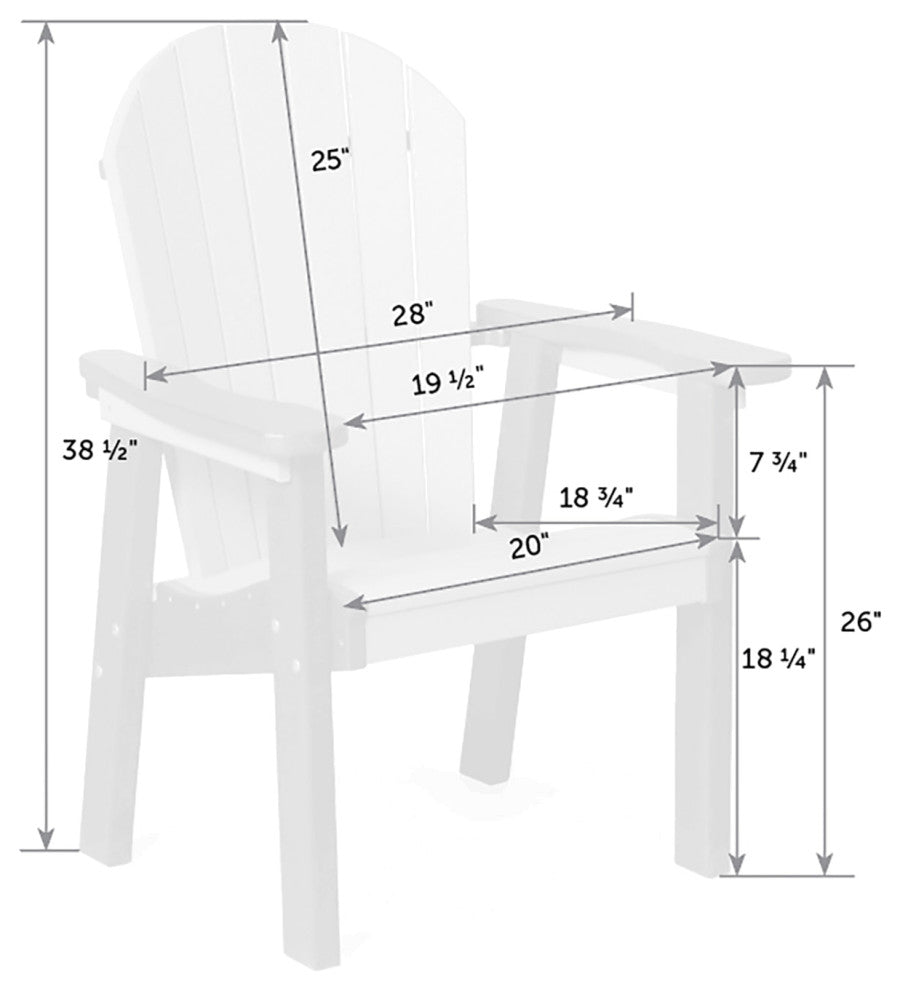 Outdoor Poly Lumber Great Bay Dining Chair, Weatherwood and Black