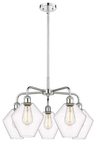 Cindyrella 5-Light 26" Stem Chandelier, Polished Chrome, Clear Shade