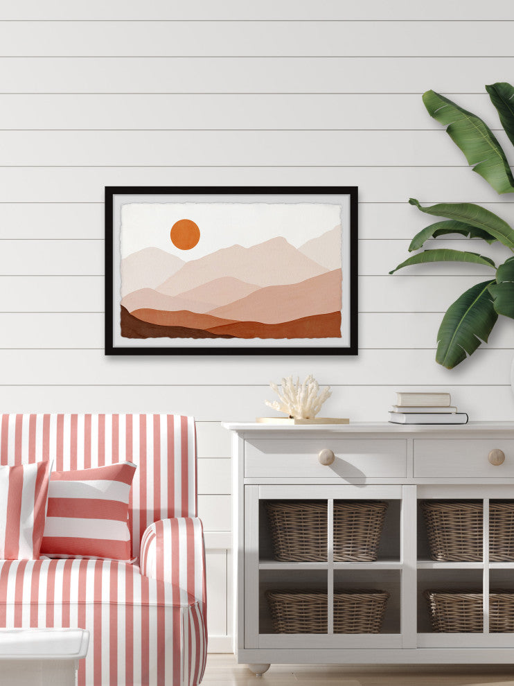 "Connected Mountains" Framed Painting Print, 18x12