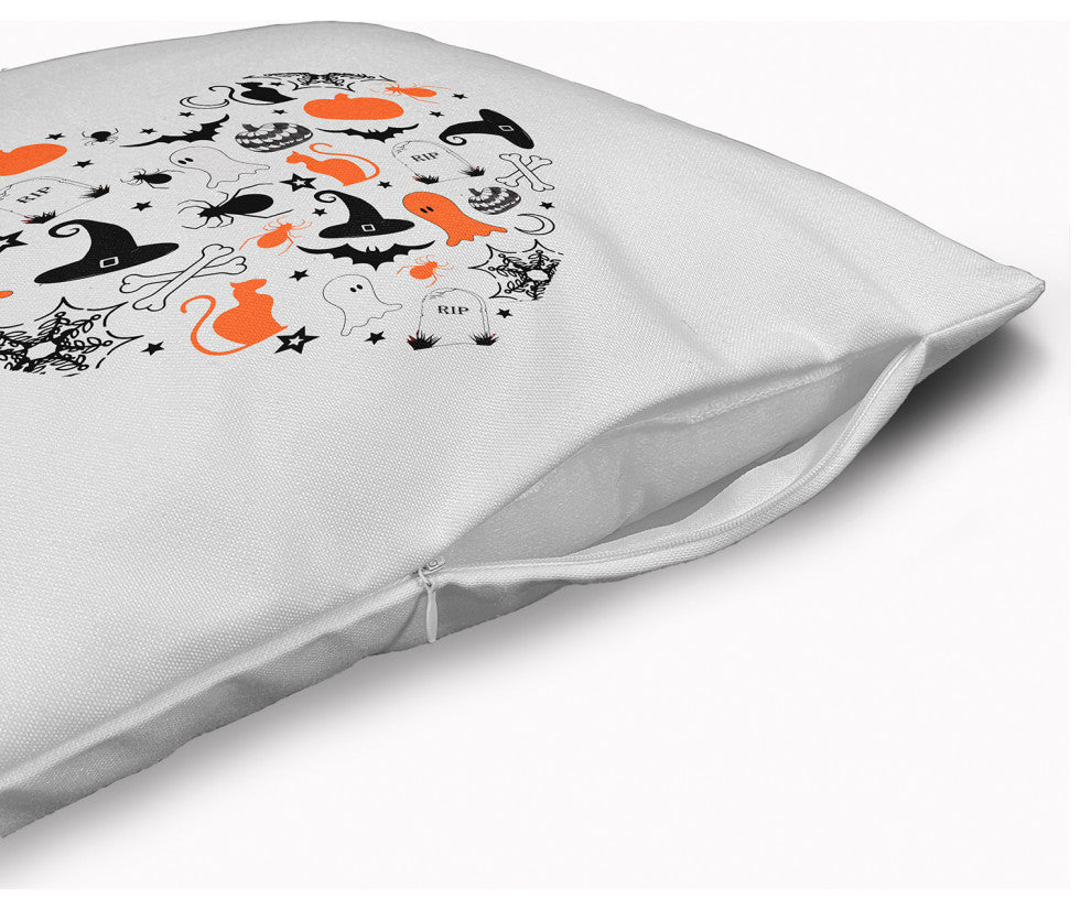 Halloween Heart Accent Pillow With Removable Insert, Traditional Orange, 20"x20"