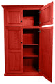 Oak Kitchen Pantry With upper Storage, Persimmon Red Oak