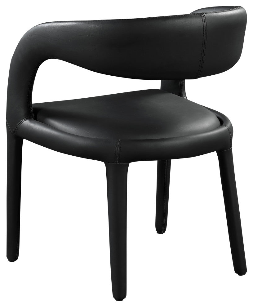 Meridian Furniture Sylvester Faux Leather Dining Chair, Black