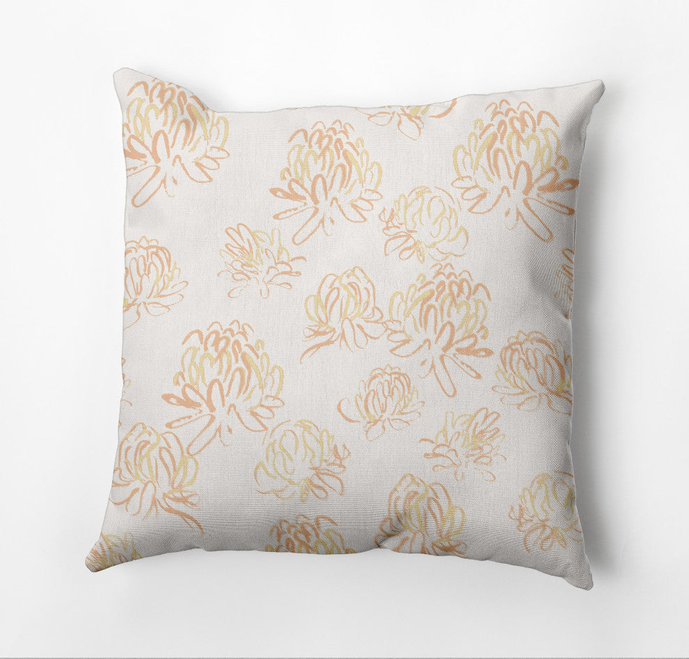 Tumbly Blossom Pillow, Yellow, 20"x20"