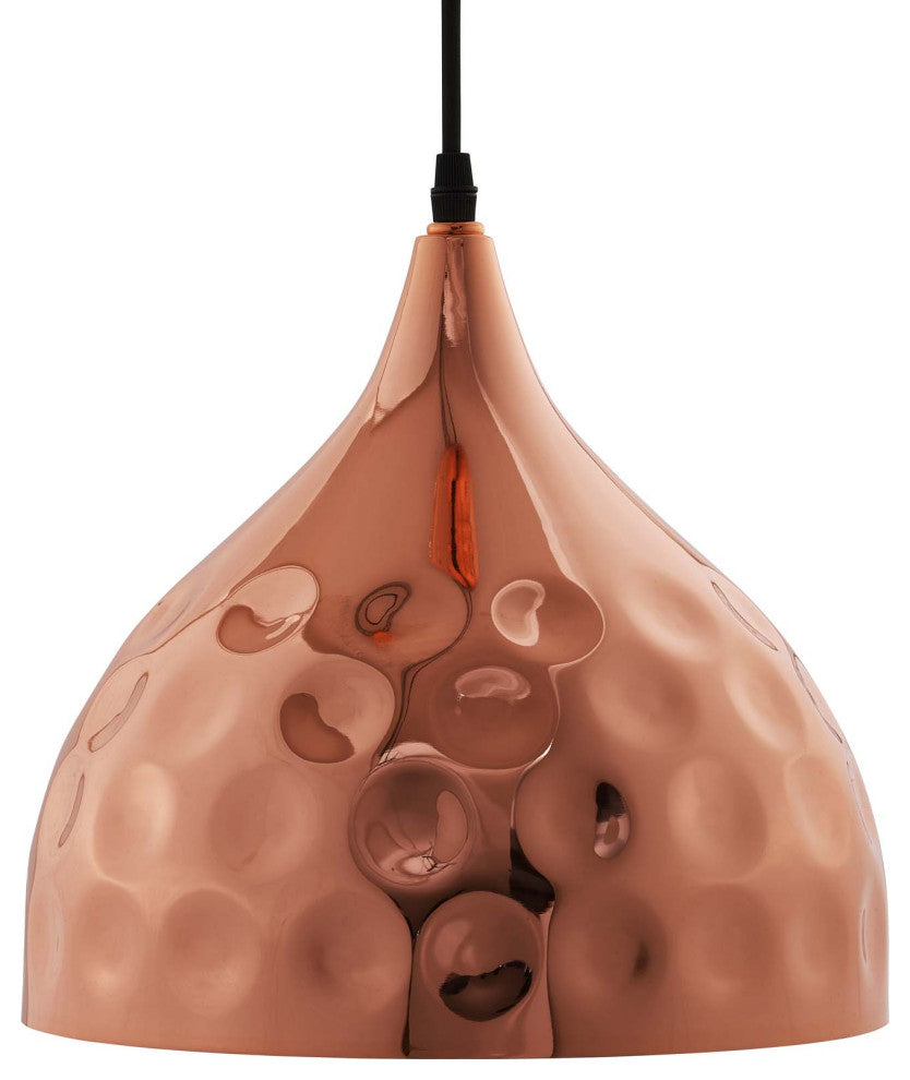 Dimple 11" Bell-Shaped Rose Gold Pendant Light EEI-2904