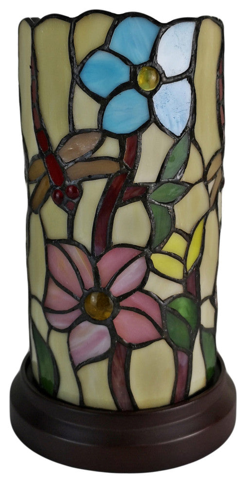 Amora Lighting AM091ACCB Tiffany Style Dragonfly Mini Table Lamp 10 Inches Tall