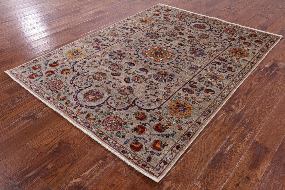 Persian Tabriz Handmade Wool Rug 5' 2" X 6' 11" Q9979