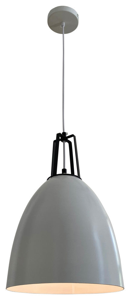 Kin 1-Light Large Dome Modern Pendant, White