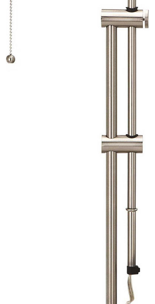 Benzara BM225084 Metal Rectangular Desk Lamp with Adjustable Pole, Silver