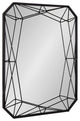 Modern Glam Geometric Shaped Metal Accent Wall Mirror, Black