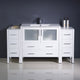 Torino 60" Bathroom Cabinet, White, With Top and Integrated Sink