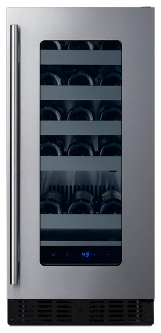 Summit ASDW1522 15"W 18 Bottle Capacity Built-In Wine Cooler - Stainless Steel