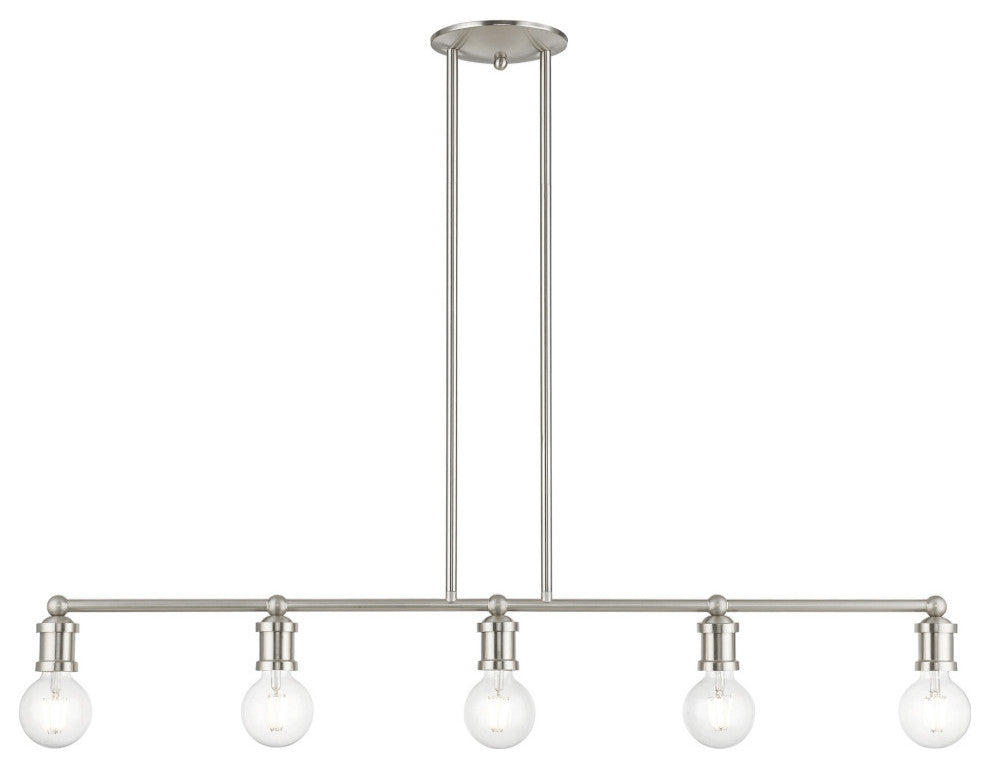 Lansdale 5 Light Brushed Nickel Large Linear Chandelier