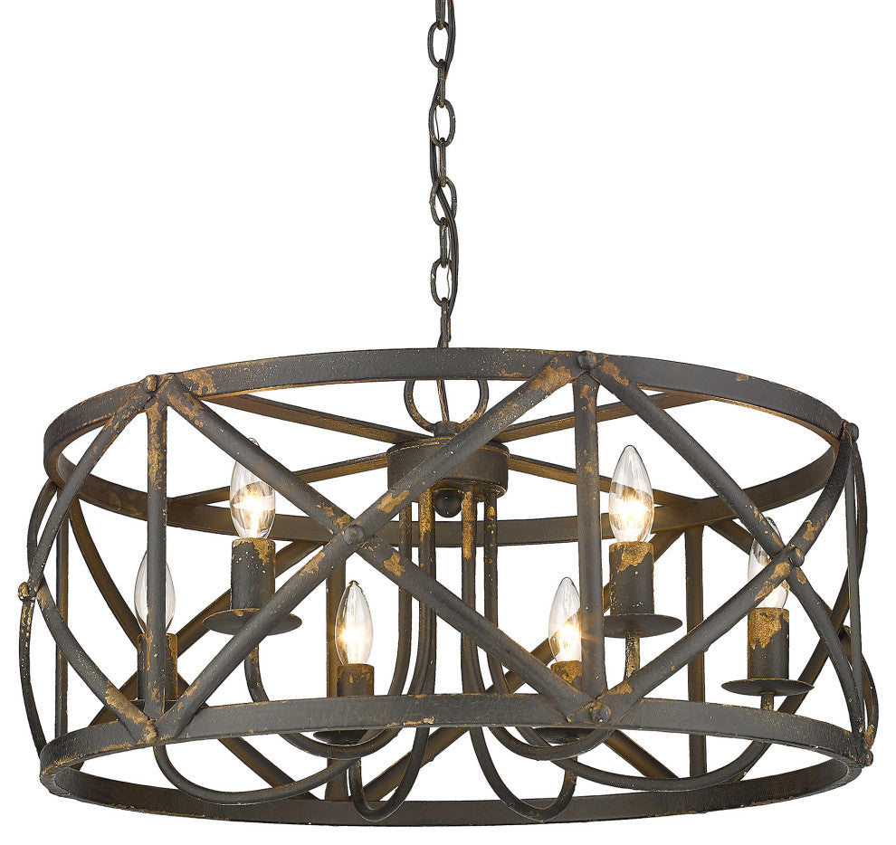 Alcott 6 Light Chandelier Antique Black Iron