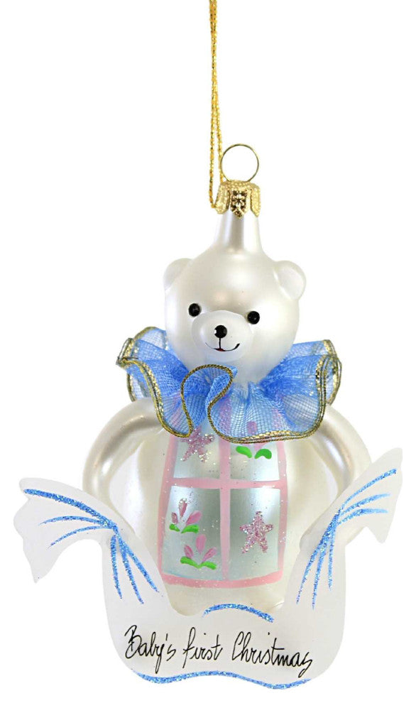 De Carlini Italian Ornaments Baby First Christmas Bear Tree Ornament 1St Birth