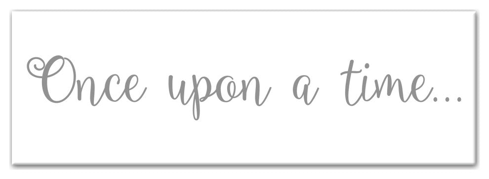 Once Upon a time 12"x36" Canvas Wall Art, Gray