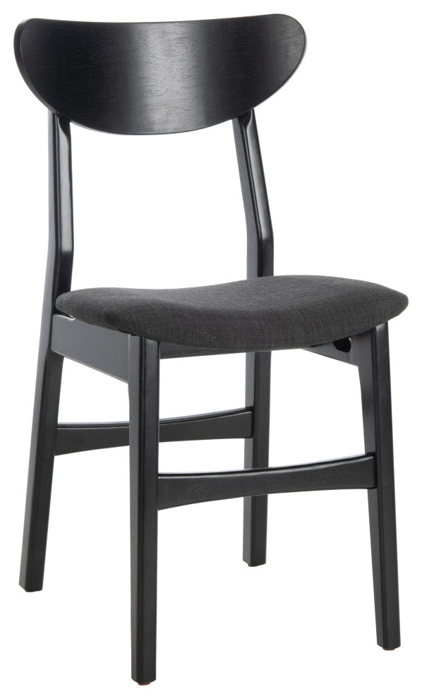 Safavieh Lucca Retro Dining Chair, Set of 2, Black/Black