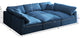 Plush Velvet / Down Standard Comfort 6-Piece U-Shaped Modular Sectional, Navy