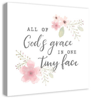 Gods Grace In One Tiny Face 24x24 Canvas Wall Art