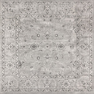 Modern Persian Vintage Medallion Light Grey 6' Square Area Rug