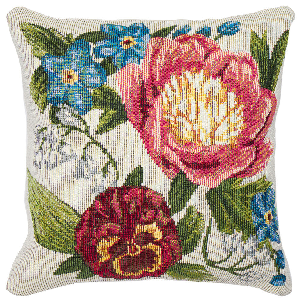Marina Secret Garden Indoor/Outdoor Pillow Cream 12"x18"