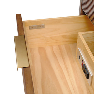 Diamond 24" Bath Vanity, Walnut/Satin Brass, 24", Marble Top