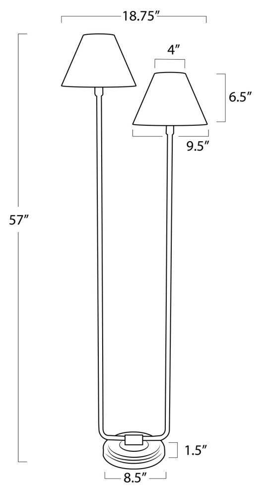 Polly Floor Lamp, Blackened Brass With Rattan Shade