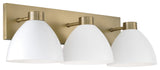 Capital Lighting 152031 Ross 3 Light 25"W Vanity Light - Aged Brass / White