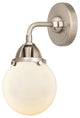 Beacon Sconce, Brushed Satin Nickel, Matte White, Matte White