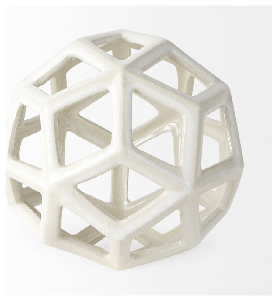 Geom White Ceramic Geometric Object
