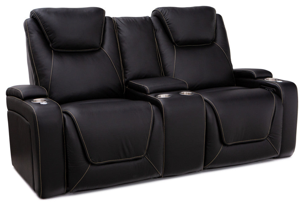 Seatcraft Colosseum Home Theater Seating, Black, Sofa and Loveseat