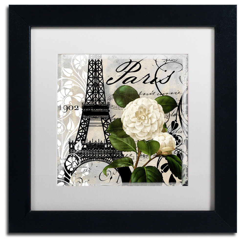 Color Bakery 'Paris Blanc I' Art, Black Frame, White Matte, 11"x11"